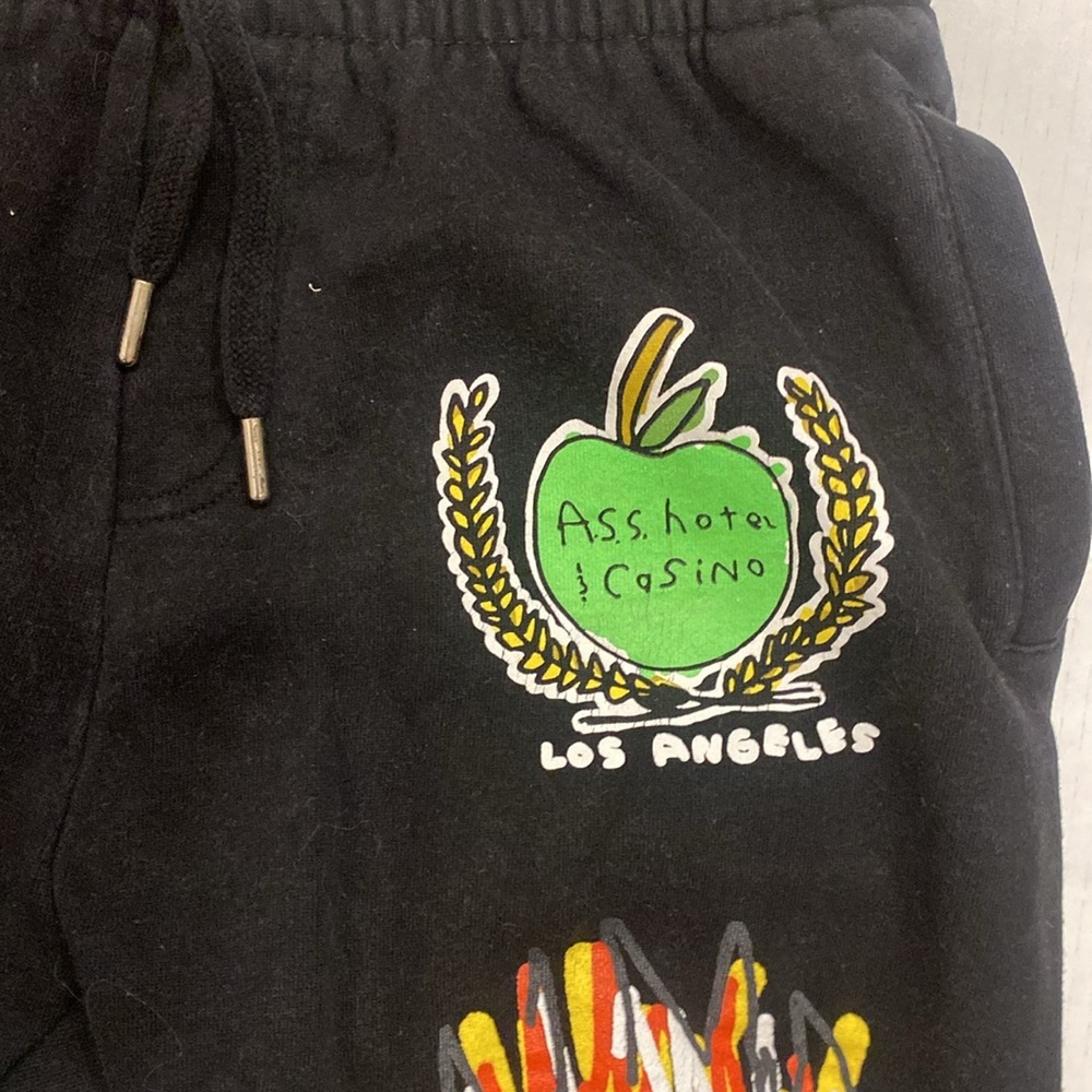 AFTER SCHOOL SPECIAL Black Graphics in neon Kids/Adults Joggers Size Small - Picture 6 of 16
